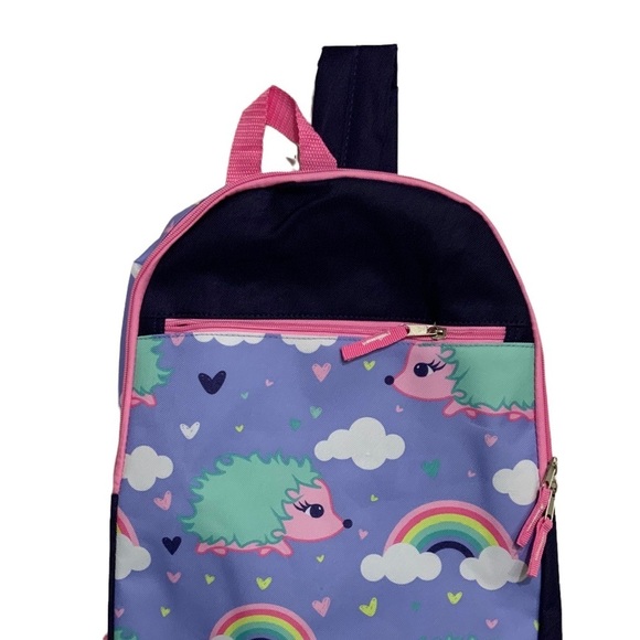 Trailmaker Girls' Rainbow Backpack Adjustable Padded Straps Purple Blue 17 inch - Picture 2 of 9